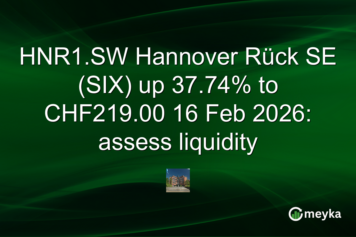 HNR1.SW Hannover Rück SE (SIX) up 37.74% to CHF219.00 16 Feb 2026: assess liquidity