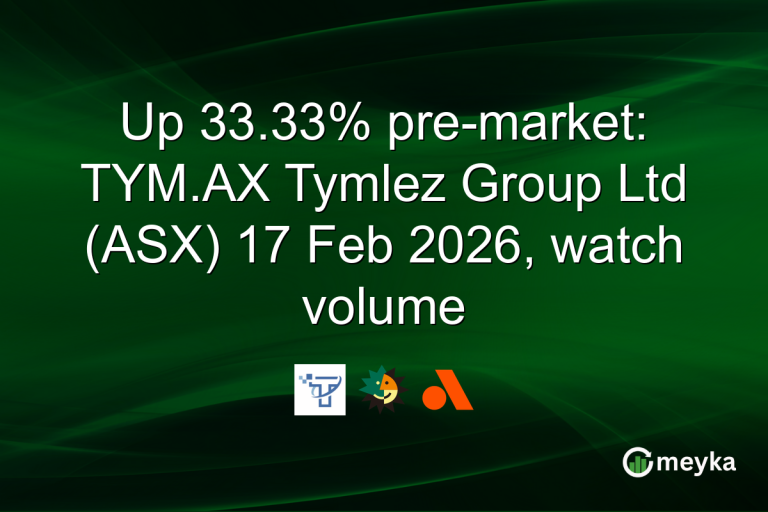 Up 33.33% pre-market: TYM.AX Tymlez Group Ltd (ASX) 17 Feb 2026, watch volume