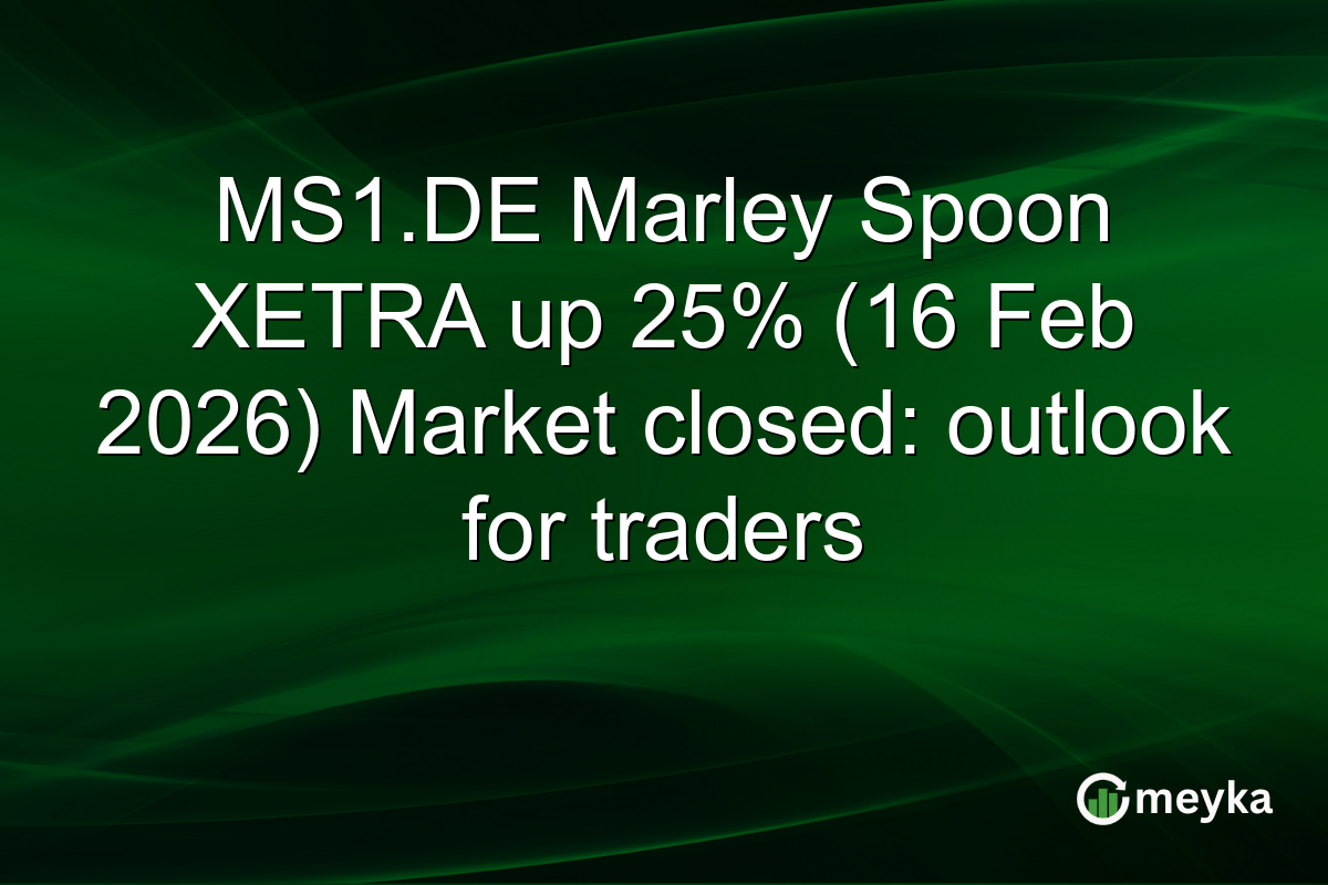 MS1.DE Marley Spoon XETRA up 25% (16 Feb 2026) Market closed: outlook for traders
