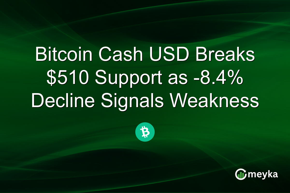Bitcoin Cash USD Breaks $510 Support as -8.4% Decline Signals Weakness