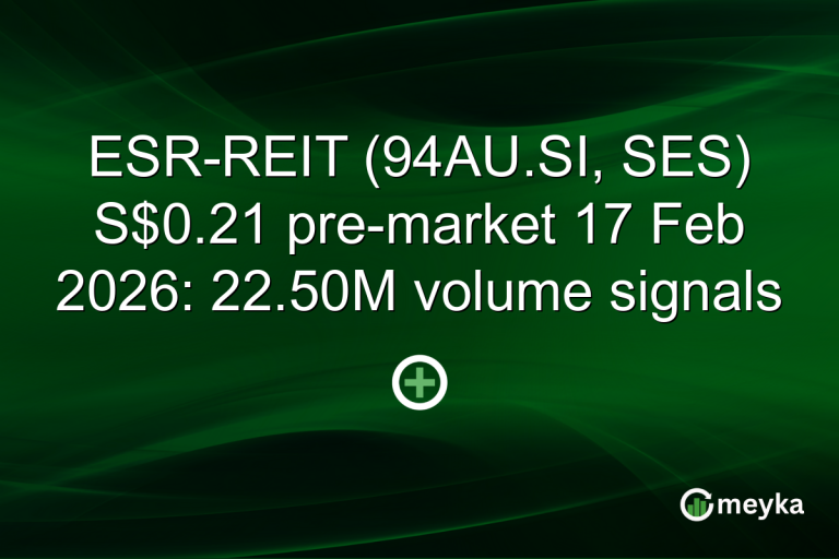 ESR-REIT (94AU.SI, SES) S$0.21 pre-market 17 Feb 2026: 22.50M volume signals