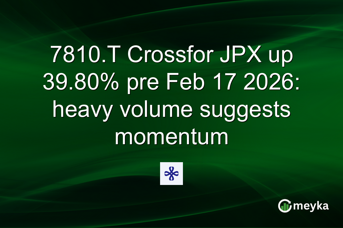 7810.T Crossfor JPX up 39.80% pre Feb 17 2026: heavy volume suggests momentum