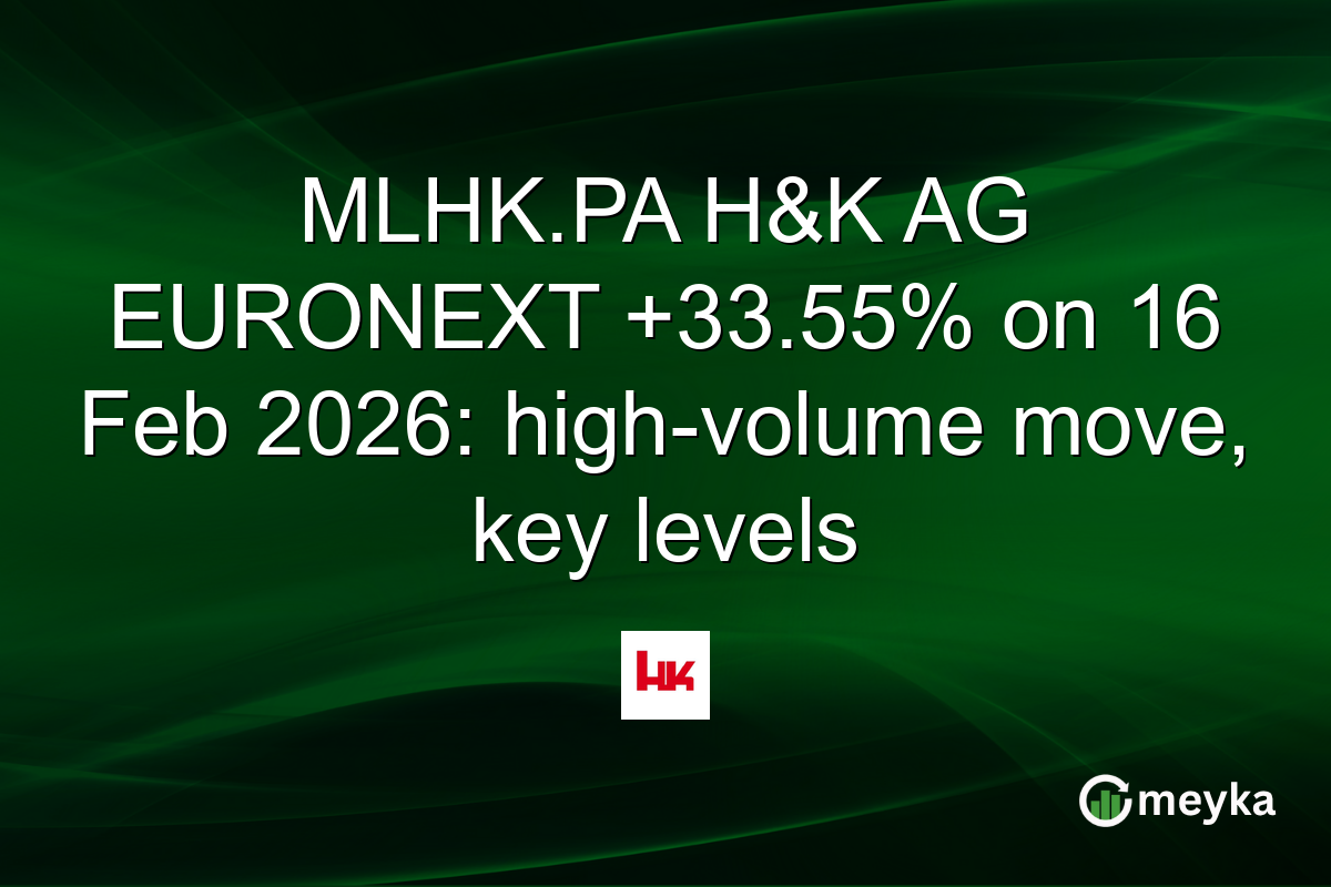 MLHK.PA H&K AG EURONEXT +33.55% on 16 Feb 2026: high-volume move, key levels