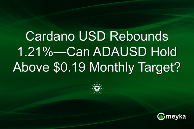 Cardano USD Rebounds 1.21%—Can ADAUSD Hold Above $0.19 Monthly Target?