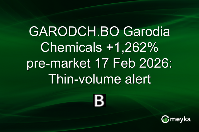 GARODCH.BO Garodia Chemicals +1,262% pre-market 17 Feb 2026: Thin-volume alert