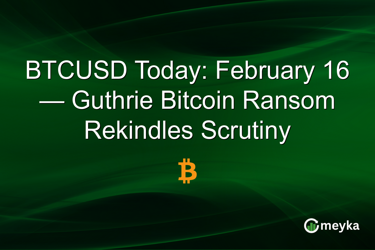 BTCUSD Today: February 16 — Guthrie Bitcoin Ransom Rekindles Scrutiny