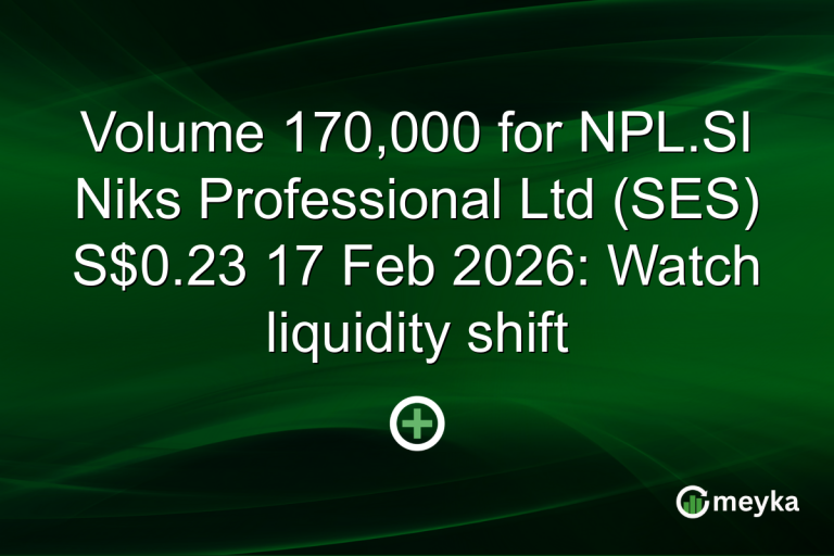 Volume 170,000 for NPL.SI Niks Professional Ltd (SES) S$0.23 17 Feb 2026: Watch liquidity shift