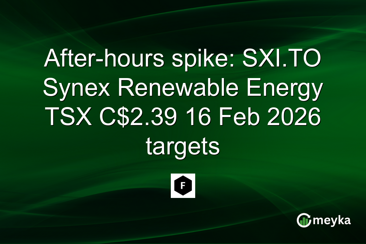 After-hours spike: SXI.TO Synex Renewable Energy TSX C$2.39 16 Feb 2026 targets