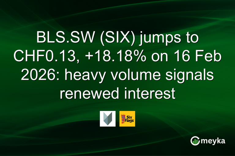 BLS.SW (SIX) jumps to CHF0.13, +18.18% on 16 Feb 2026: heavy volume signals renewed interest