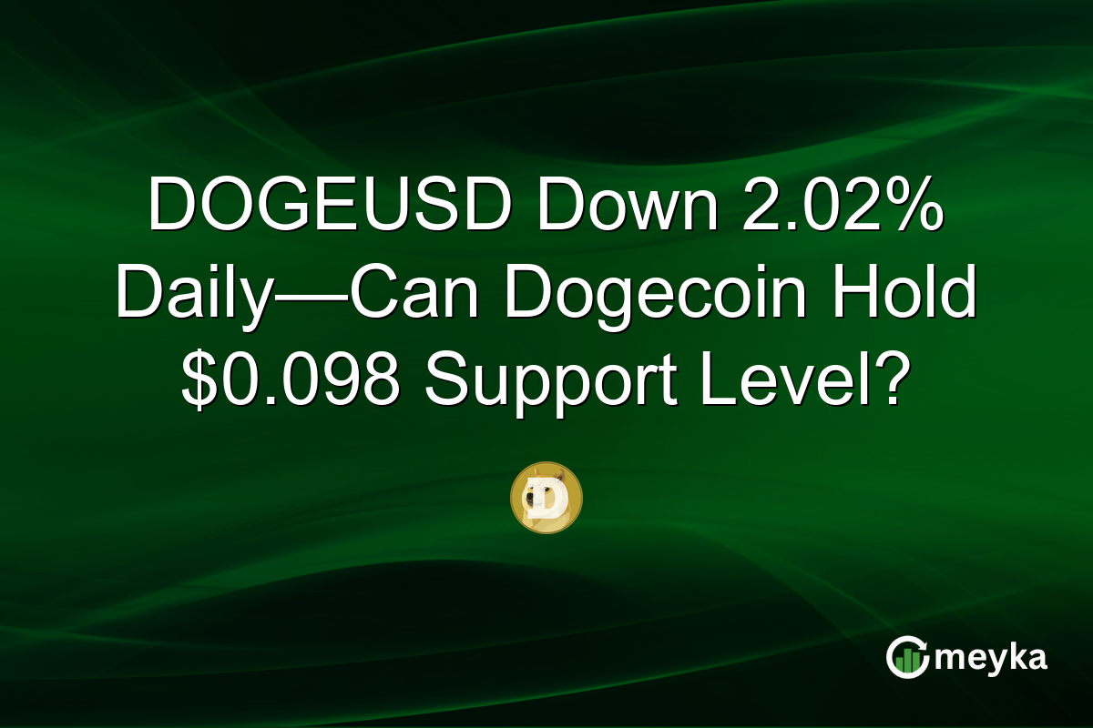 DOGEUSD Down 2.02% Daily—Can Dogecoin Hold $0.098 Support Level?