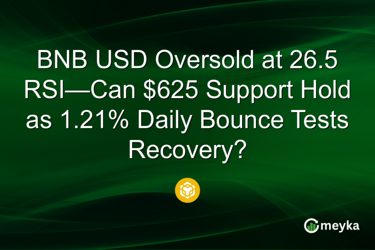 BNB USD Oversold at 26.5 RSI—Can $625 Support Hold as 1.21% Daily Bounce Tests Recovery?