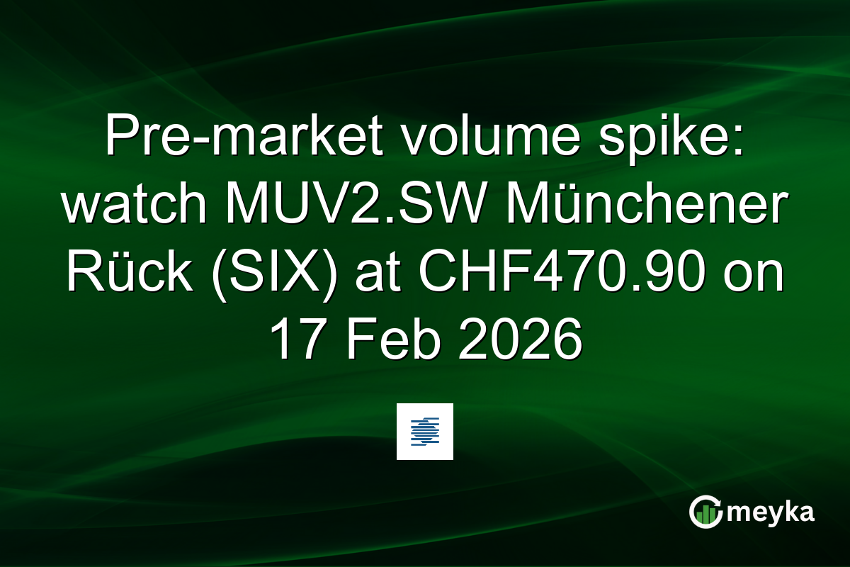 Pre-market volume spike: watch MUV2.SW Münchener Rück (SIX) at CHF470.90 on 17 Feb 2026