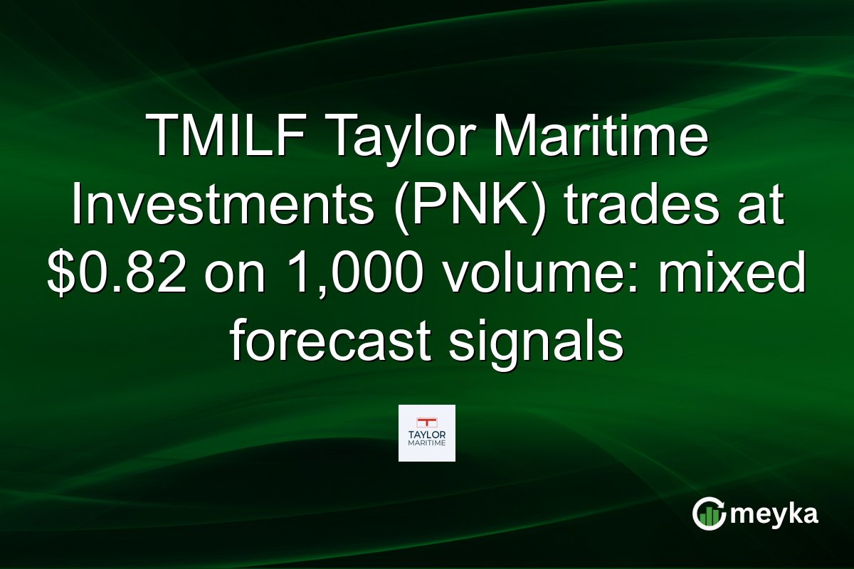 TMILF Taylor Maritime Investments (PNK) trades at $0.82 on 1,000 volume: mixed forecast signals