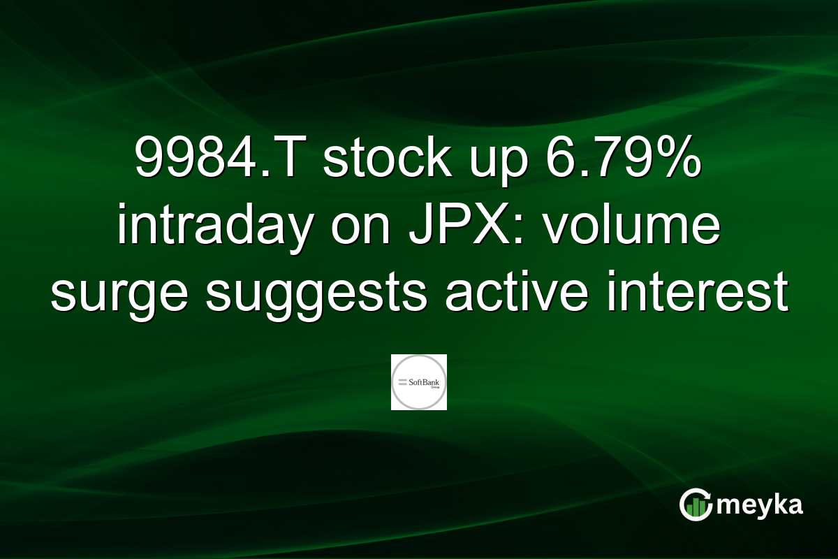 9984.T stock up 6.79% intraday on JPX: volume surge suggests active interest