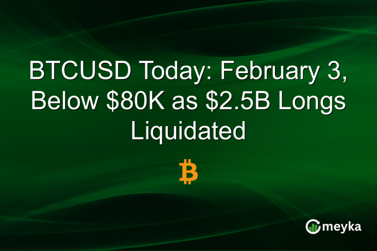 BTCUSD Today: February 3, Below $80K as $2.5B Longs Liquidated