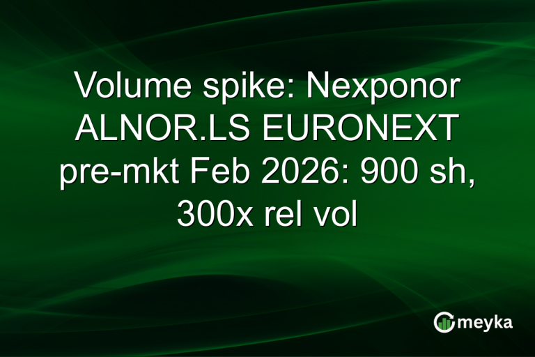 Volume spike: Nexponor ALNOR.LS EURONEXT pre-mkt Feb 2026: 900 sh, 300x rel vol