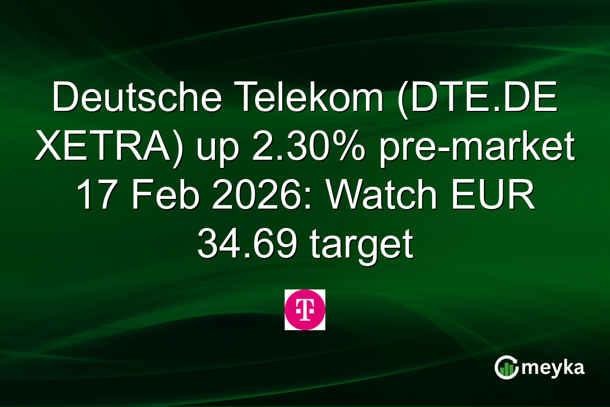 Deutsche Telekom (DTE.DE XETRA) up 2.30% pre-market 17 Feb 2026: Watch EUR 34.69 target