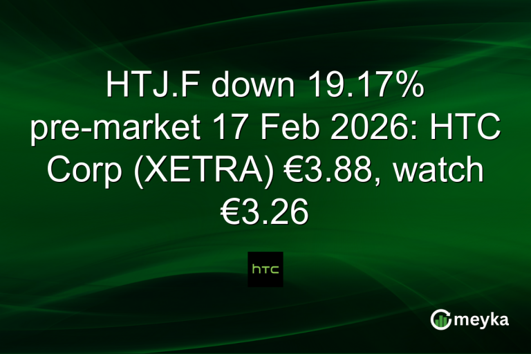 HTJ.F down 19.17% pre-market 17 Feb 2026: HTC Corp (XETRA) €3.88, watch €3.26