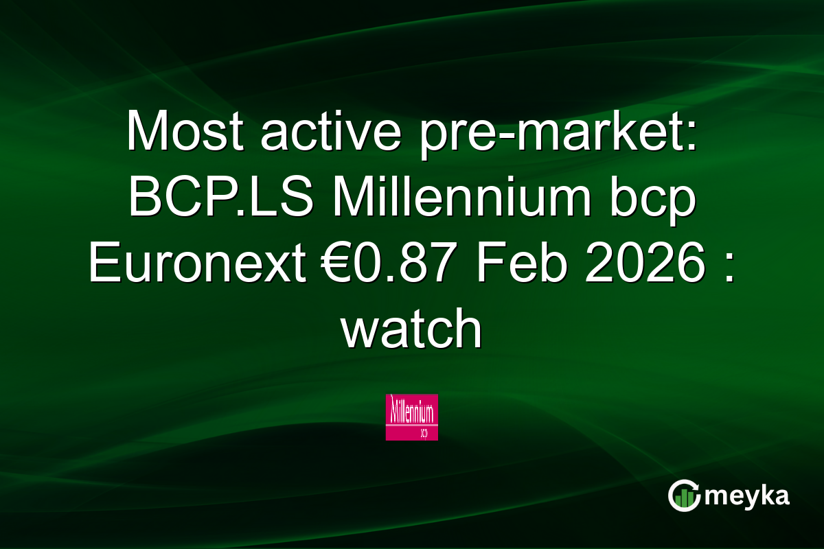 Most active pre-market: BCP.LS Millennium bcp Euronext €0.87 Feb 2026 : watch