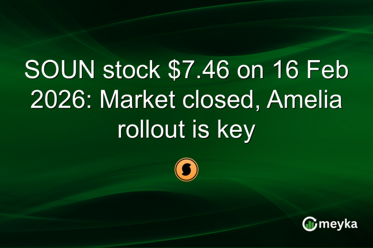 SOUN stock $7.46 on 16 Feb 2026: Market closed, Amelia rollout is key