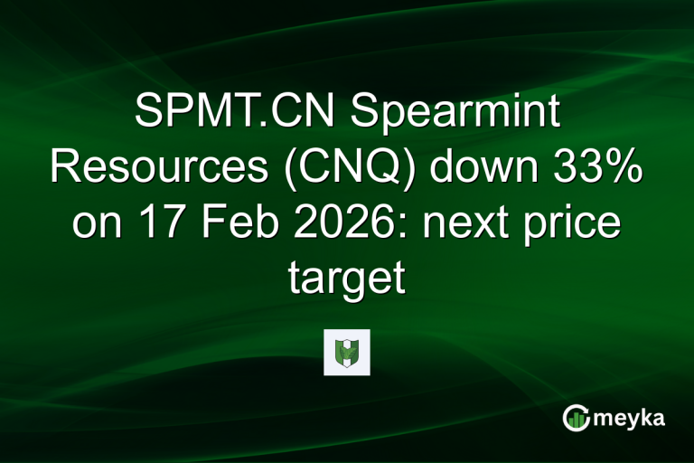 SPMT.CN Spearmint Resources (CNQ) down 33% on 17 Feb 2026: next price target
