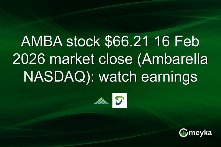 AMBA stock $66.21 16 Feb 2026 market close (Ambarella NASDAQ): watch earnings