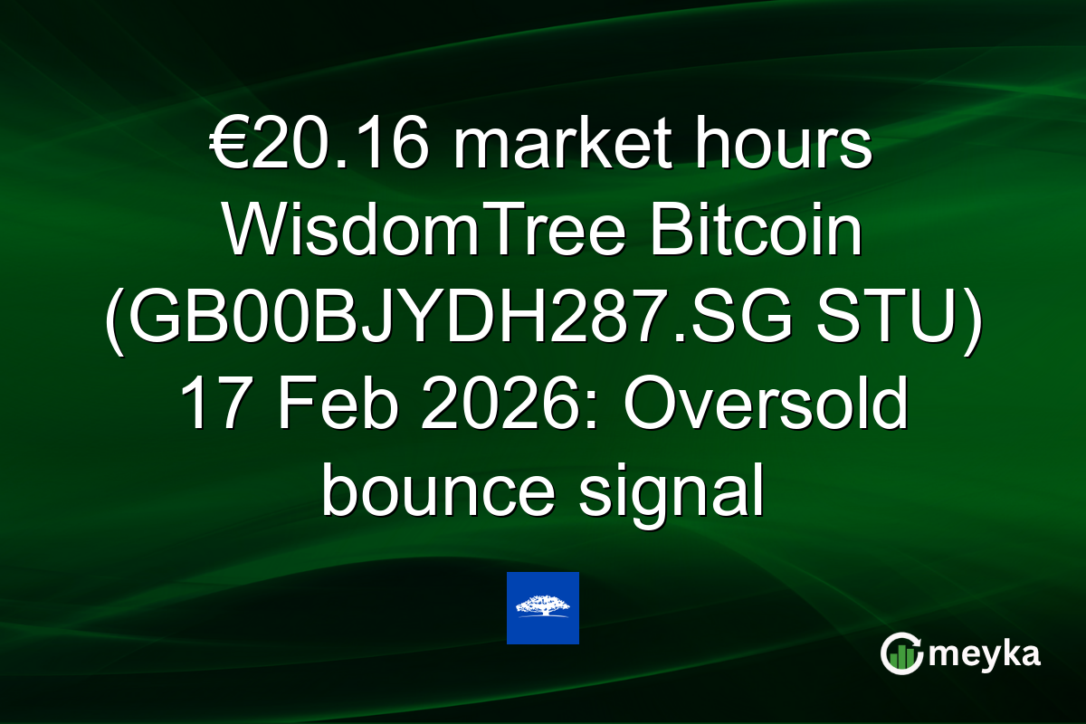 €20.16 market hours WisdomTree Bitcoin (GB00BJYDH287.SG STU) 17 Feb 2026: Oversold bounce signal