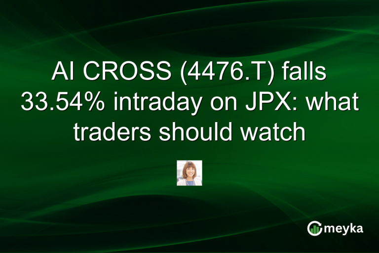AI CROSS (4476.T) falls 33.54% intraday on JPX: what traders should watch