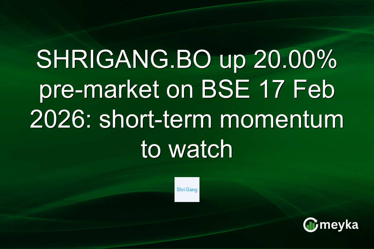 SHRIGANG.BO up 20.00% pre-market on BSE 17 Feb 2026: short-term momentum to watch