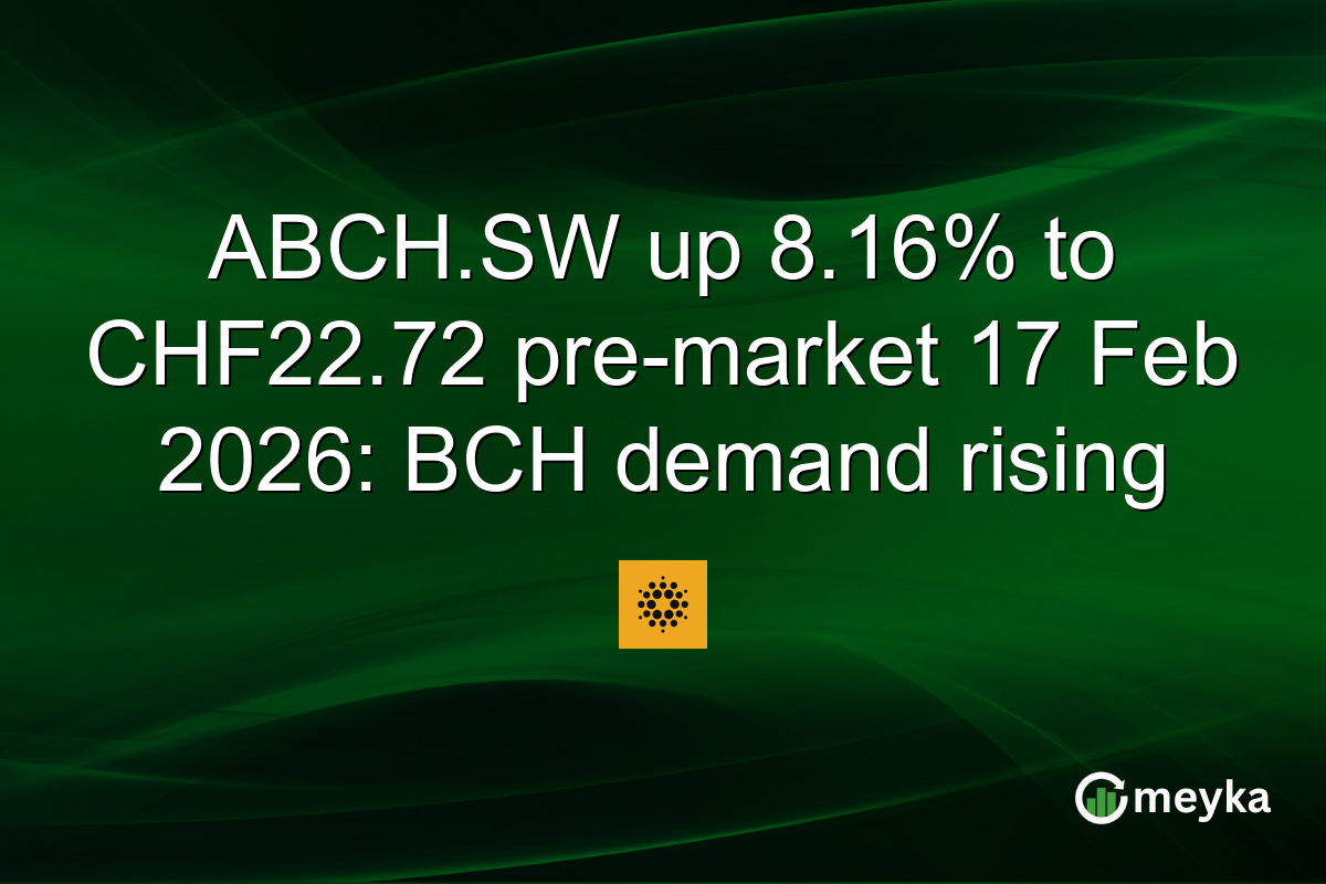ABCH.SW up 8.16% to CHF22.72 pre-market 17 Feb 2026: BCH demand rising