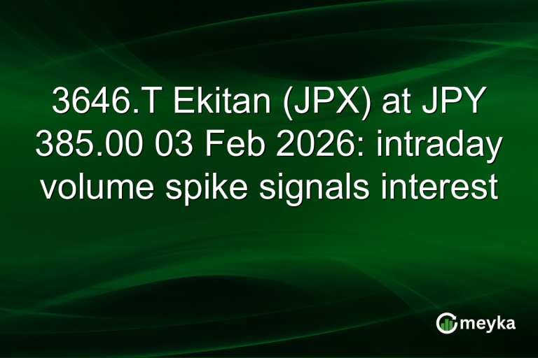 3646.T Ekitan (JPX) at JPY 385.00 03 Feb 2026: intraday volume spike signals interest