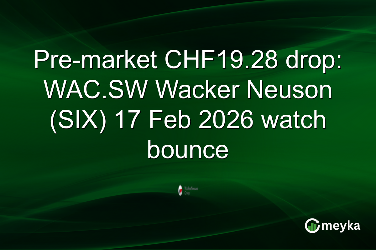 Pre-market CHF19.28 drop: WAC.SW Wacker Neuson (SIX) 17 Feb 2026 watch bounce