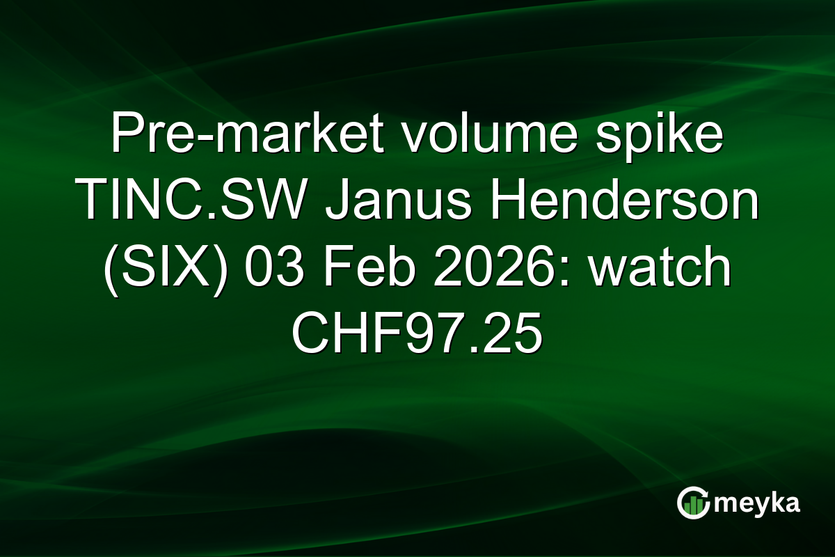 Pre-market volume spike TINC.SW Janus Henderson (SIX) 03 Feb 2026: watch CHF97.25