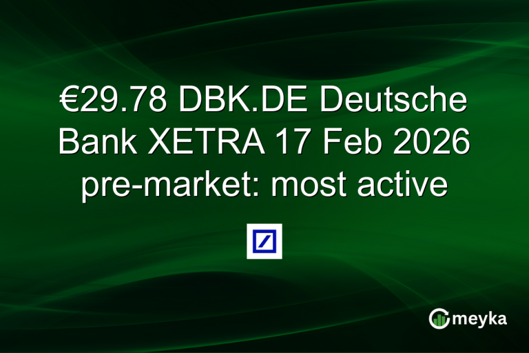 €29.78 DBK.DE Deutsche Bank XETRA 17 Feb 2026 pre-market: most active