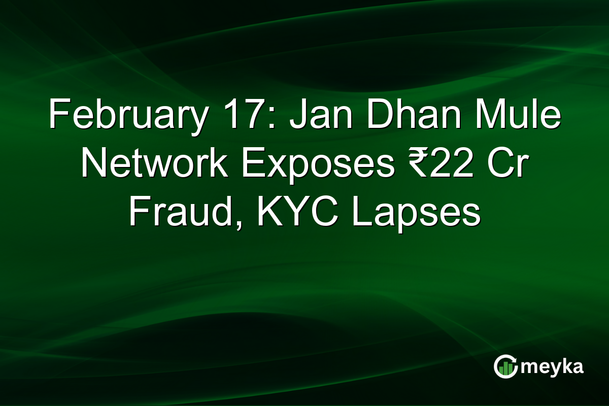 February 17: Jan Dhan Mule Network Exposes ₹22 Cr Fraud, KYC Lapses
