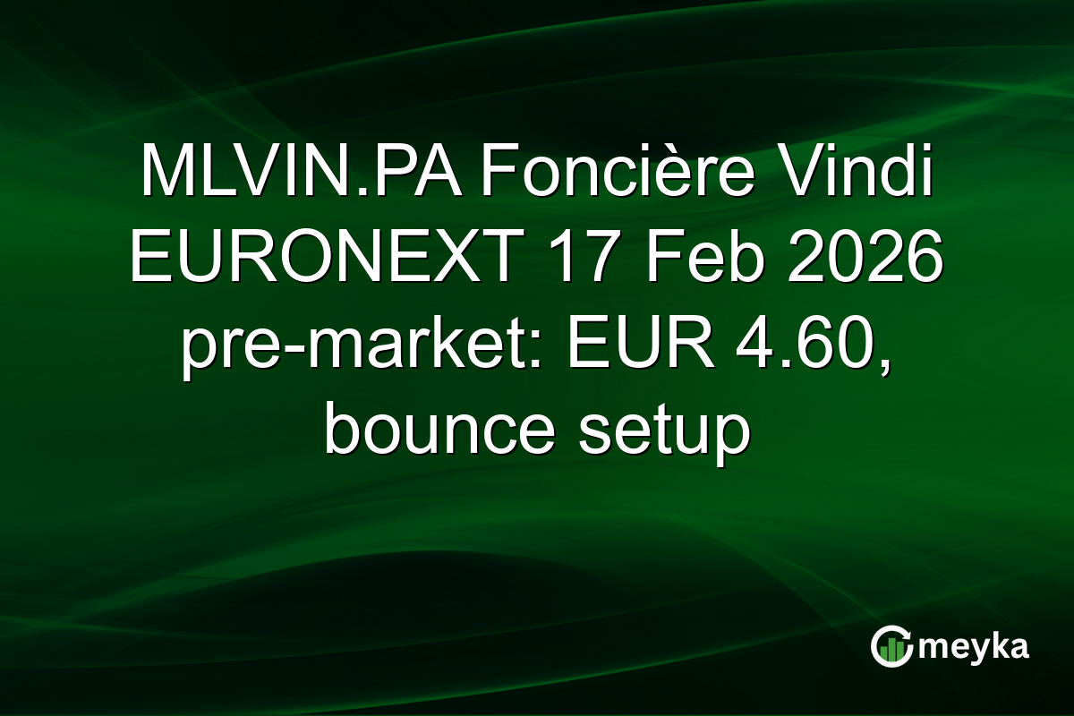 MLVIN.PA Foncière Vindi EURONEXT 17 Feb 2026 pre-market: EUR 4.60, bounce setup