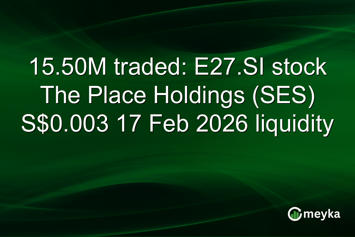 15.50M traded: E27.SI stock The Place Holdings (SES) S$0.003 17 Feb 2026 liquidity