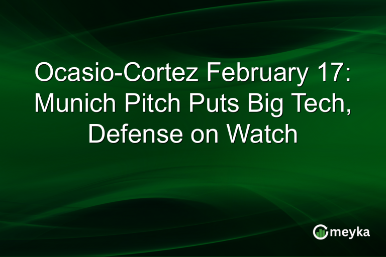 Ocasio-Cortez February 17: Munich Pitch Puts Big Tech, Defense on Watch