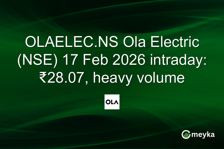 OLAELEC.NS Ola Electric (NSE) 17 Feb 2026 intraday: ₹28.07, heavy volume