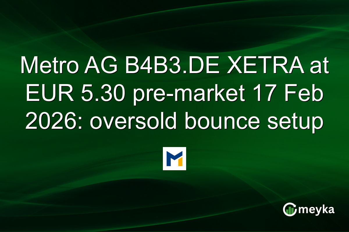 Metro AG B4B3.DE XETRA at EUR 5.30 pre-market 17 Feb 2026: oversold bounce setup