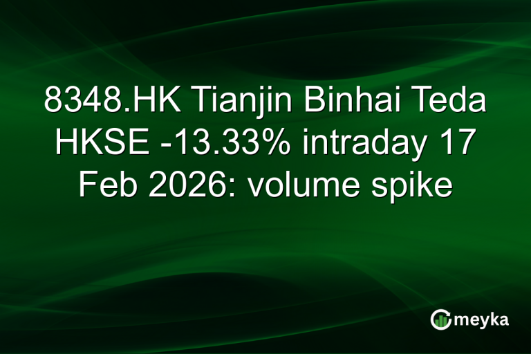 8348.HK Tianjin Binhai Teda HKSE -13.33% intraday 17 Feb 2026: volume spike