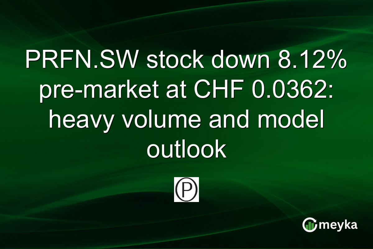 PRFN.SW stock down 8.12% pre-market at CHF 0.0362: heavy volume and model outlook