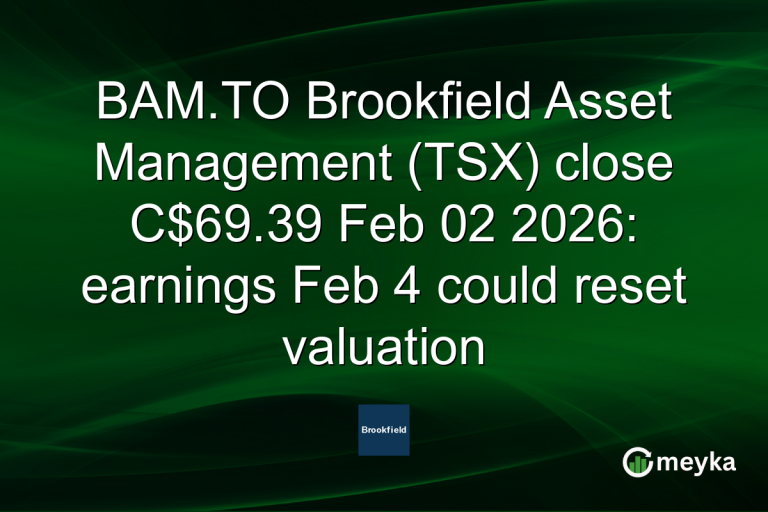 BAM.TO Brookfield Asset Management (TSX) close C$69.39 Feb 02 2026: earnings Feb 4 could reset valuation
