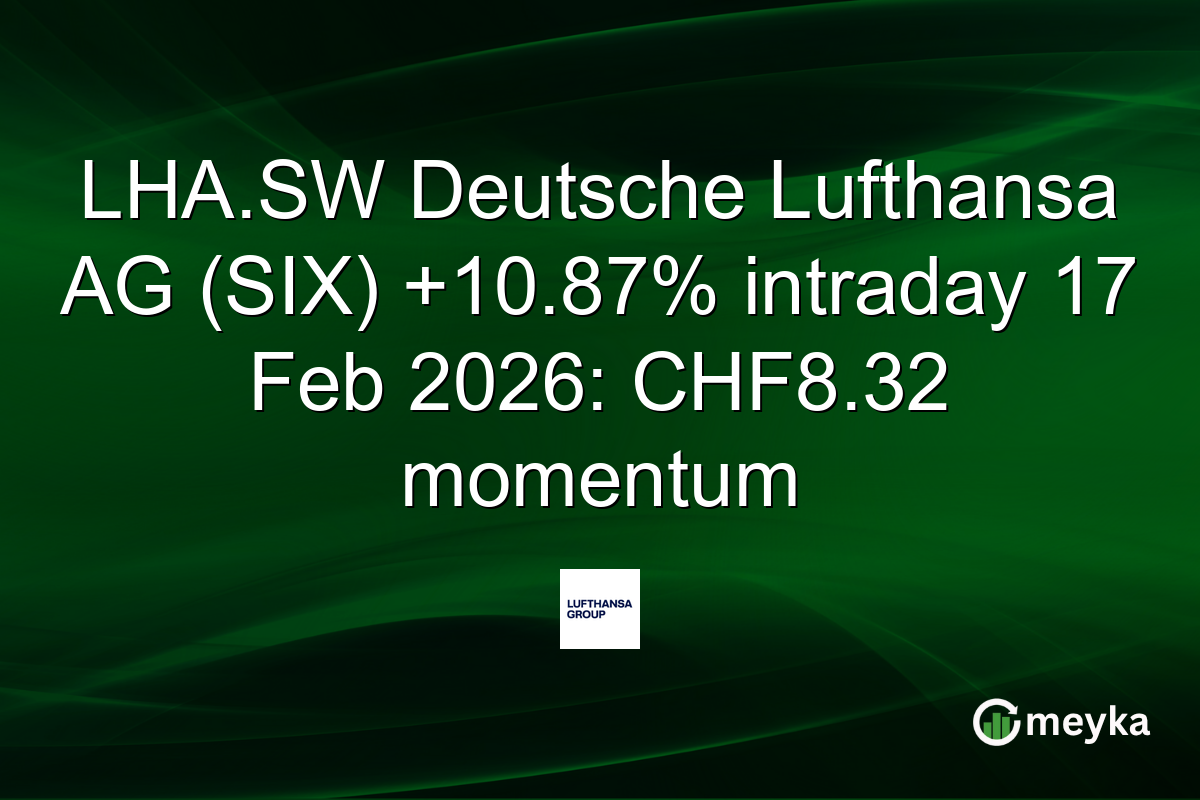 LHA.SW Deutsche Lufthansa AG (SIX) +10.87% intraday 17 Feb 2026: CHF8.32 momentum