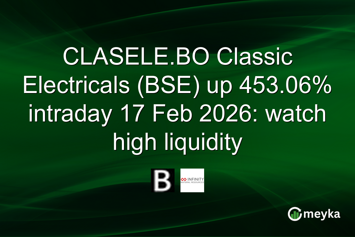 CLASELE.BO Classic Electricals (BSE) up 453.06% intraday 17 Feb 2026: watch high liquidity