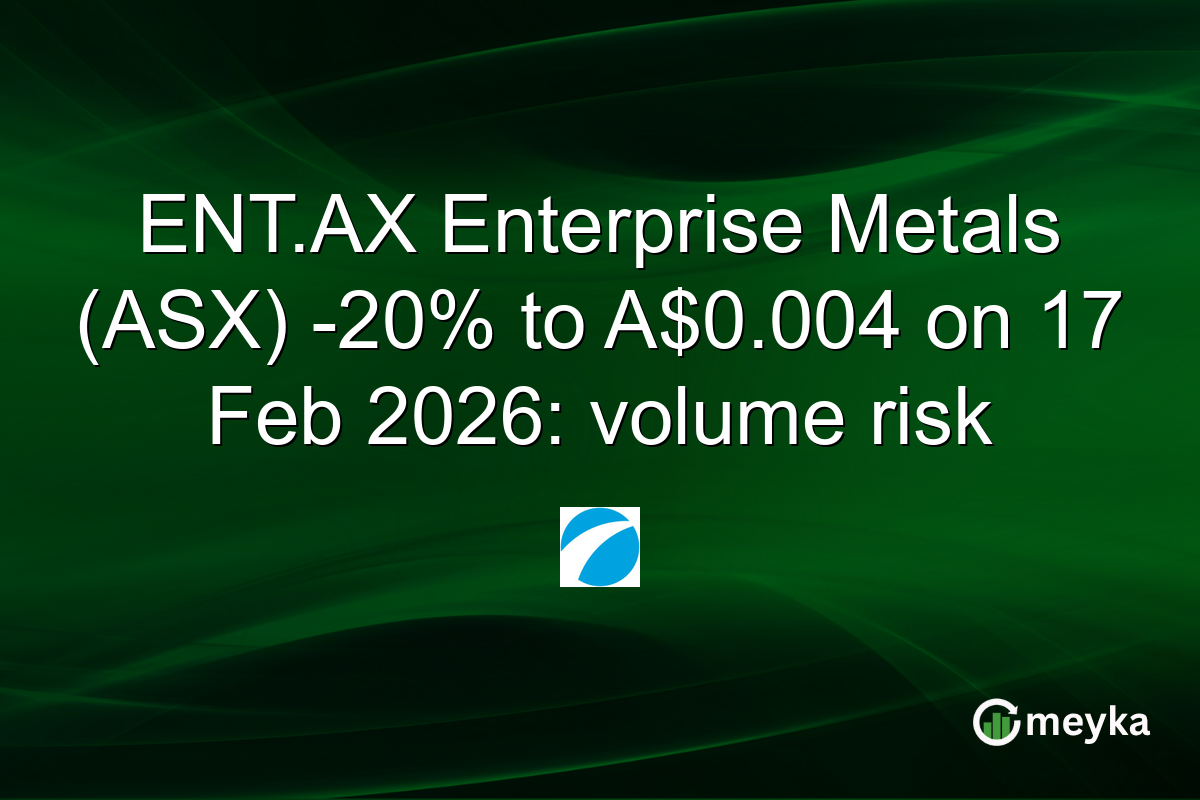 ENT.AX Enterprise Metals (ASX) -20% to A$0.004 on 17 Feb 2026: volume risk