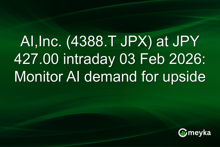 AI,Inc. (4388.T JPX) at JPY 427.00 intraday 03 Feb 2026: Monitor AI demand for upside