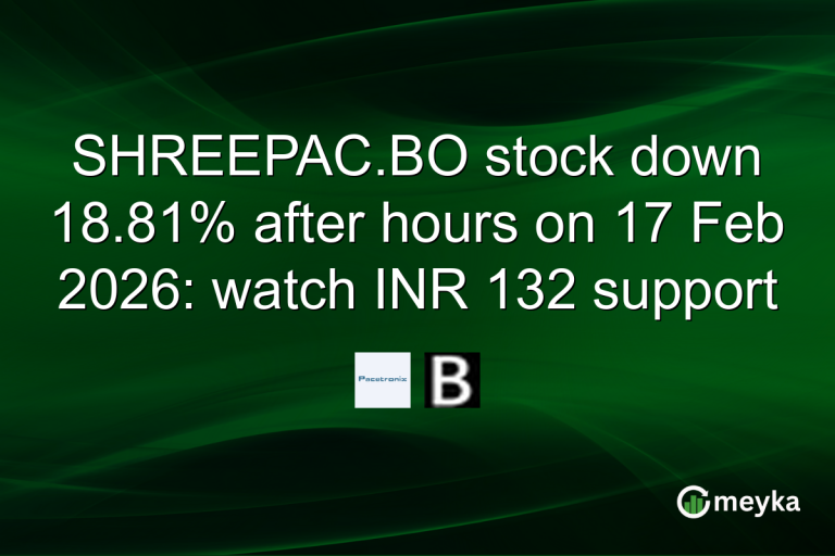 SHREEPAC.BO stock down 18.81% after hours on 17 Feb 2026: watch INR 132 support