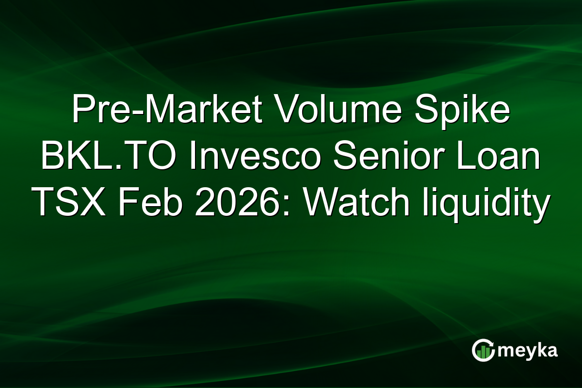 Pre-Market Volume Spike BKL.TO Invesco Senior Loan TSX Feb 2026: Watch liquidity