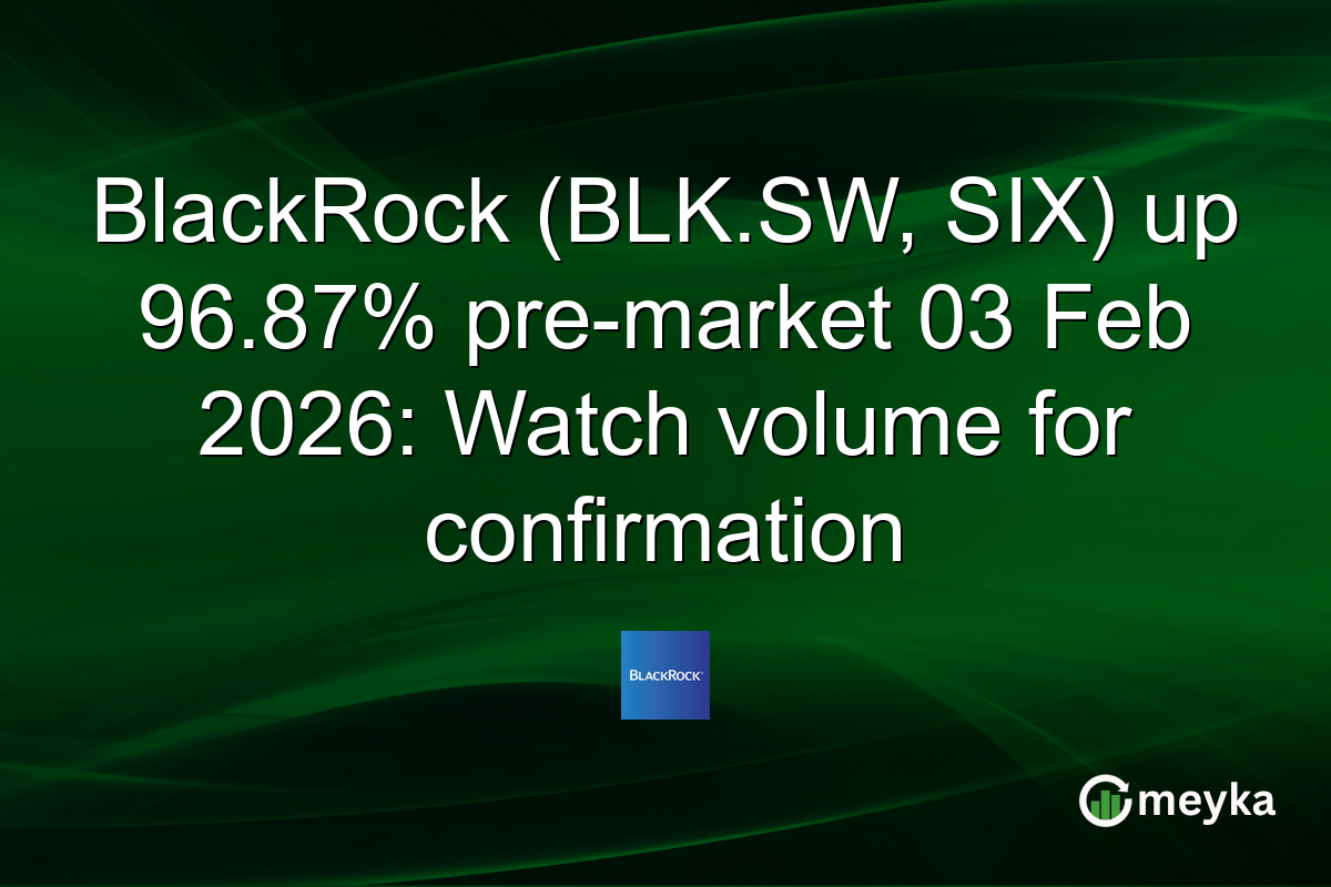 BlackRock (BLK.SW, SIX) up 96.87% pre-market 03 Feb 2026: Watch volume for confirmation